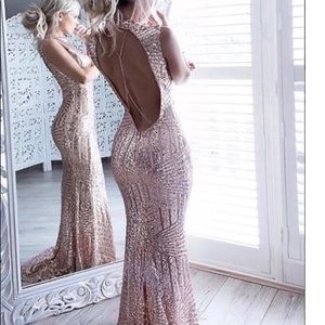 Cross Chain Sequin Dress